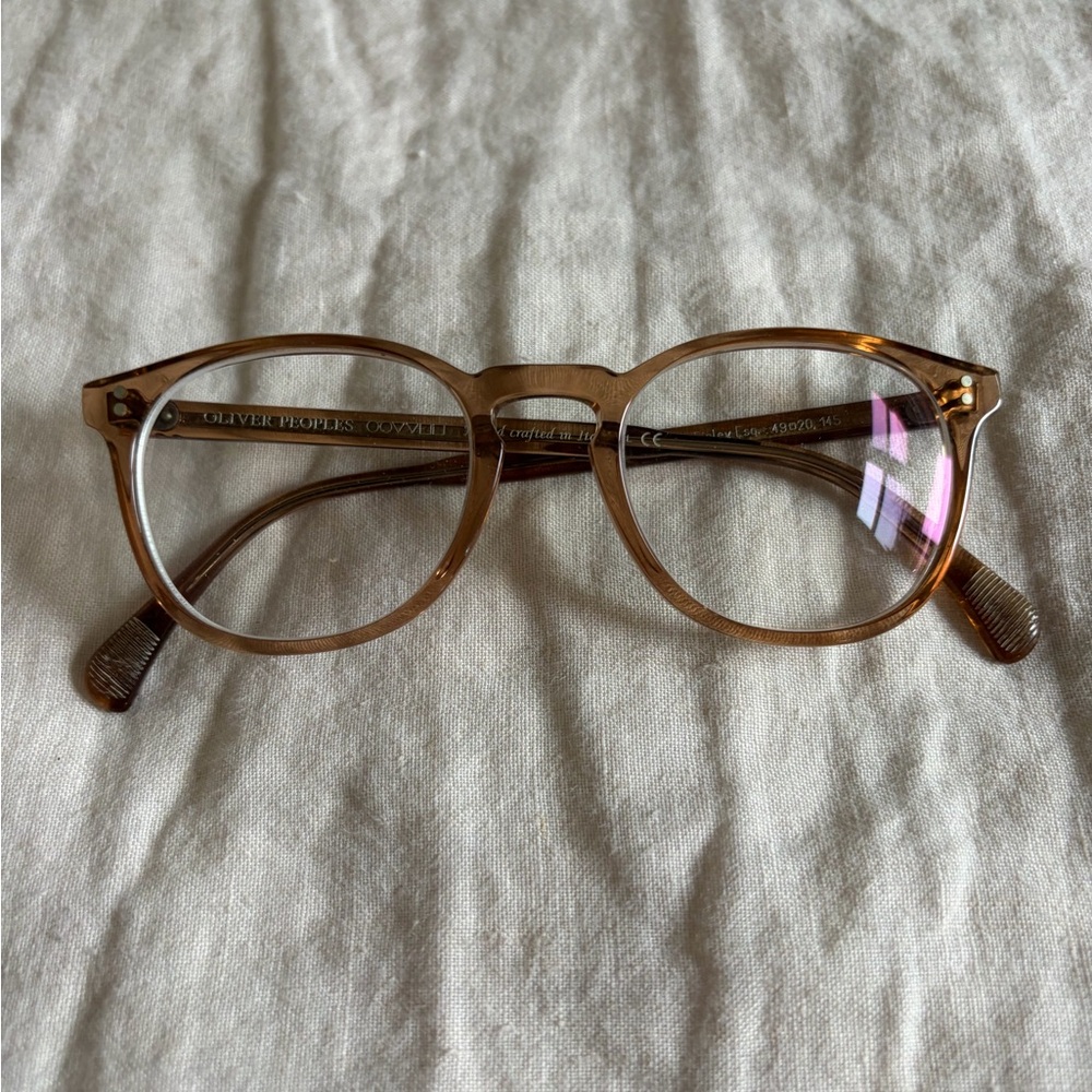 Oliver Peoples Tan Round Glasses
